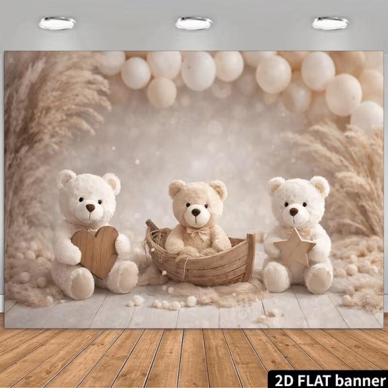2D Neutral Teddy Bear Backdrop Pampas Grass Balloon Baby Shower Photo Booth Background 47.2x31.5inch/120*80cm
2D Neutral Teddy Bear Backdrop Pampas Grass Balloon Baby Shower Photo Booth Background 47.2x31.5inch/120*80cm