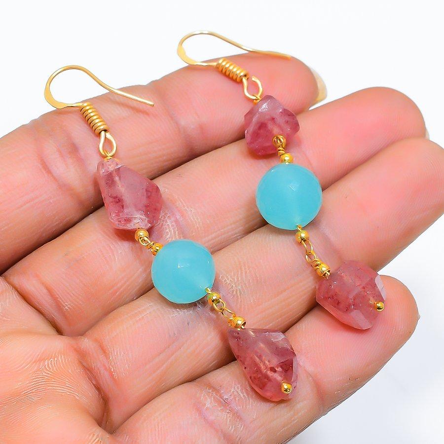 Blue Chalcedony, Quartz Gemstone 925 Sterling Silver Jewelry Earring 2.56 GK-5238
Blue Chalcedony, Quartz Gemstone 925 Sterling Silver Jewelry Earring 2.56 GK-5238