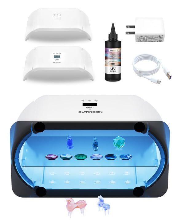 BUTIRESIN UV Light Advanced 2 в 1 Двусторонняя Длительная Фиксация (60-е, 180-е, 300-е) 48 светодиодов с 48-ваттным источником света Resin Light с обзором на 360 градусов
BUTIRESIN UV Light Advanced 2 в 1 Двусторонняя Длительная Фиксация (60-е, 180-е, 300-е) 48 светодиодов с 48-ваттным источником света Resin Light с обзором на 360 градусов