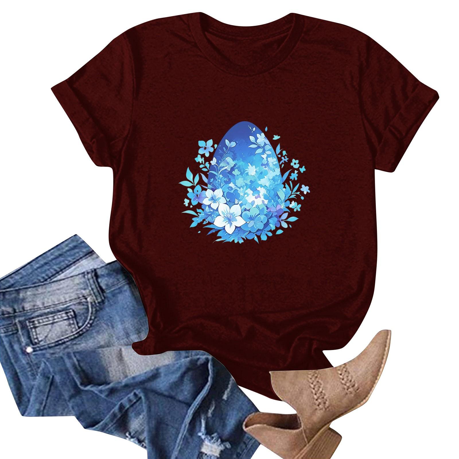 Women s Easter Bunny Print Neck Short Sleeve T-Shirt Top M винний
Women s Easter Bunny Print Neck Short Sleeve T-Shirt Top M винний