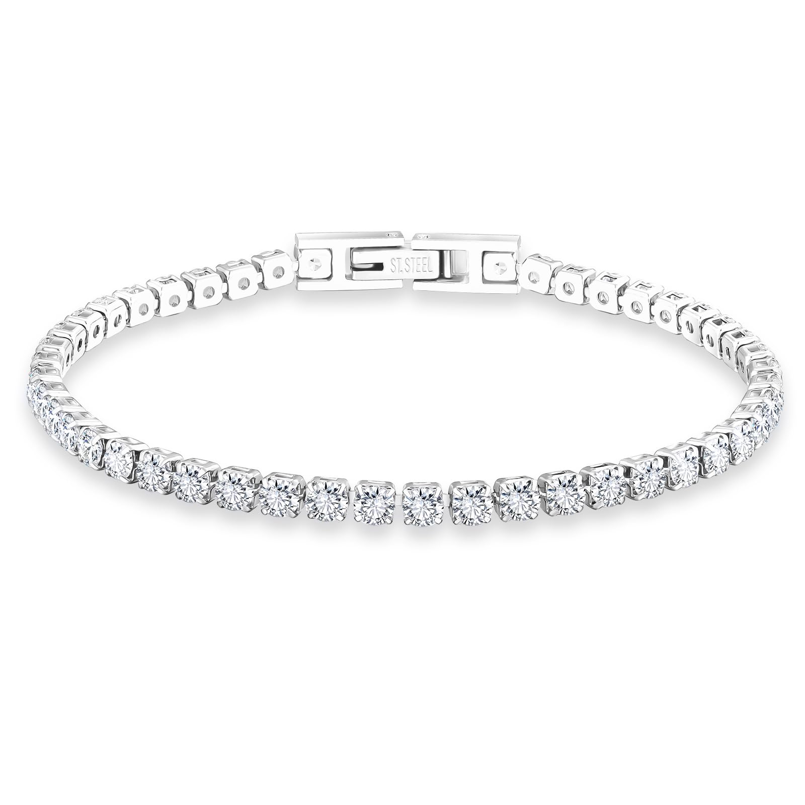 Tennis Bracelet for 3mm K14 Gold Surgical Stainless CZ Sparkly Gift KRKC&CO Women, Width, Zirconia, Plated, Steel, Diamond, Men s Bracelet, 
Tennis Bracelet for 3mm K14 Gold Surgical Stainless CZ Sparkly Gift KRKC&CO Women, Width, Zirconia, Plated, Steel, Diamond, Men s Bracelet,