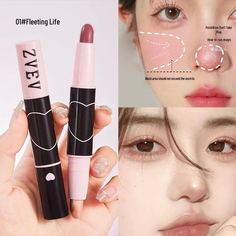 ZVEV Double-Headed Honey Peach Blush with Shimmer Highlight and Versatile Eyeshadow.
ZVEV Double-Headed Honey Peach Blush with Shimmer Highlight and Versatile Eyeshadow.