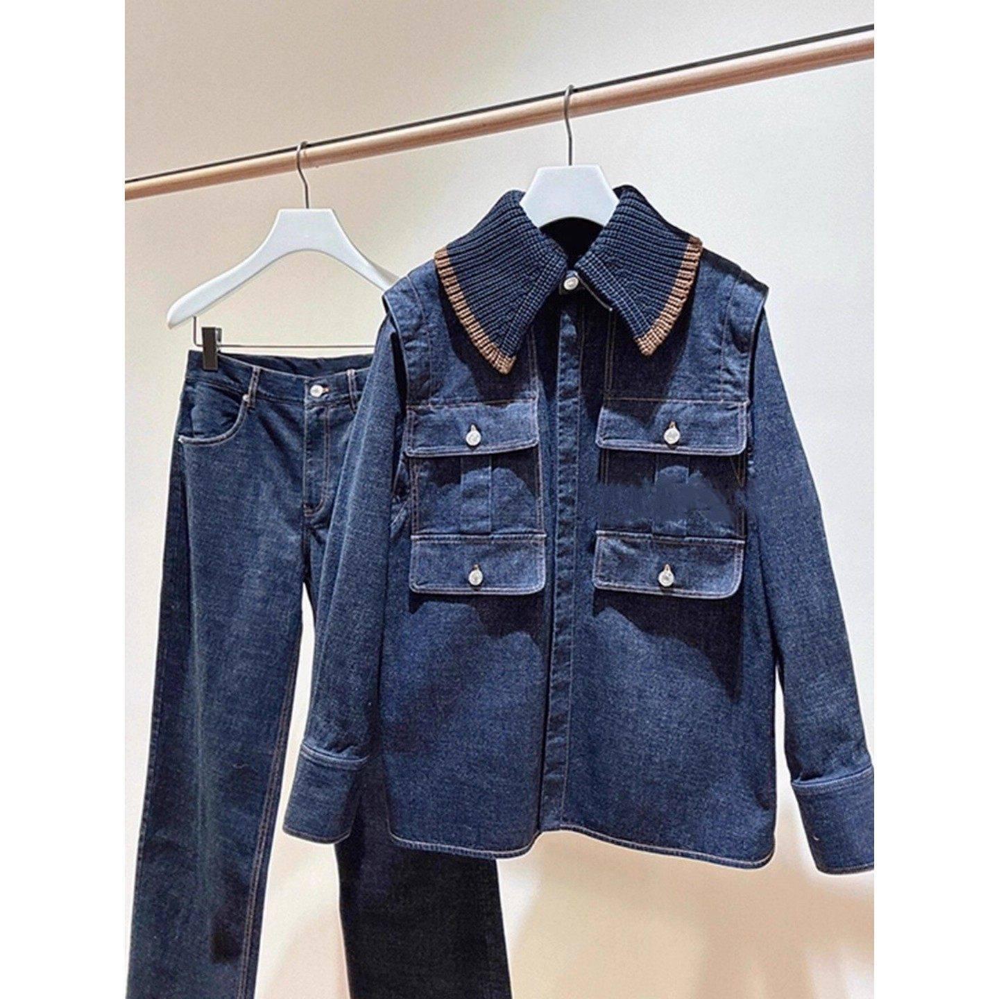 Korean Academy-Style Denim Set: Lapel Jacket & Slim Fit Pants for Spring/Autumn L
Korean Academy-Style Denim Set: Lapel Jacket & Slim Fit Pants for Spring/Autumn L