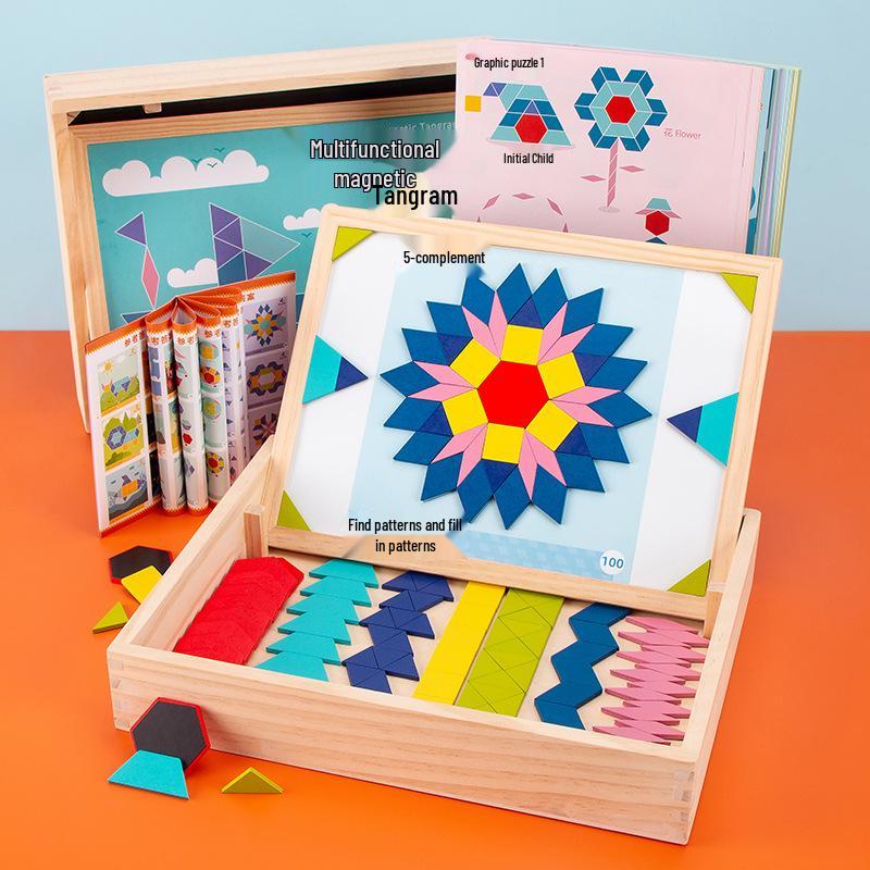 Children s Wooden Magnetic Tangram: Early Education Shape and Color Building Blocks Toy
Children s Wooden Magnetic Tangram: Early Education Shape and Color Building Blocks Toy