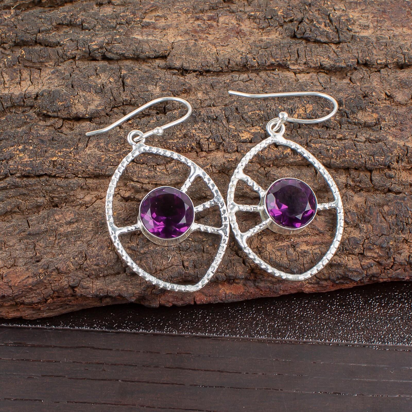 Amethyst Gemstone 925 Sterling Silver Jewelry Handmade Earrings 2.00 For Gift EE-52-8
Amethyst Gemstone 925 Sterling Silver Jewelry Handmade Earrings 2.00 For Gift EE-52-8
