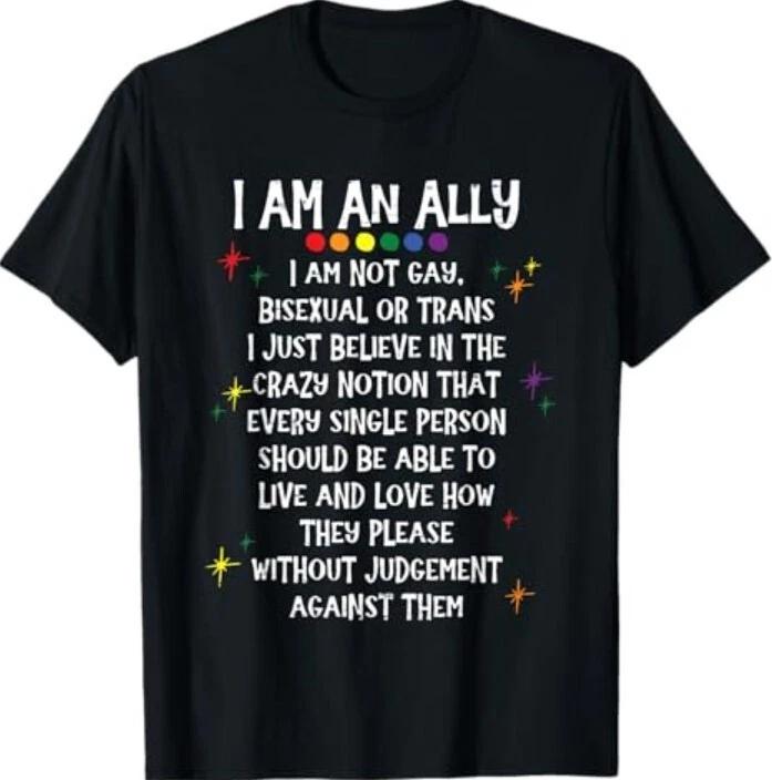 LGBTQ Retro I Am An Ally I m Not Gay Bisexual Or Trans 100% Cotton T-shirt Mens Tees Top XL
LGBTQ Retro I Am An Ally I m Not Gay Bisexual Or Trans 100% Cotton T-shirt Mens Tees Top XL