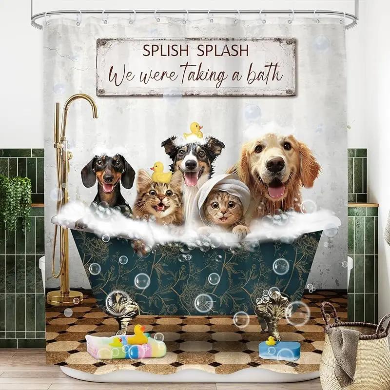 Cute Dog Diving Shower Curtain, Waterproof & Mildew-Resistant Bath Curtain With Fun Ocean Design For Kids Bathroom Decor W60H190(CM)-1 Pcs
Cute Dog Diving Shower Curtain, Waterproof & Mildew-Resistant Bath Curtain With Fun Ocean Design For Kids Bathroom Decor W60H190(CM)-1 Pcs