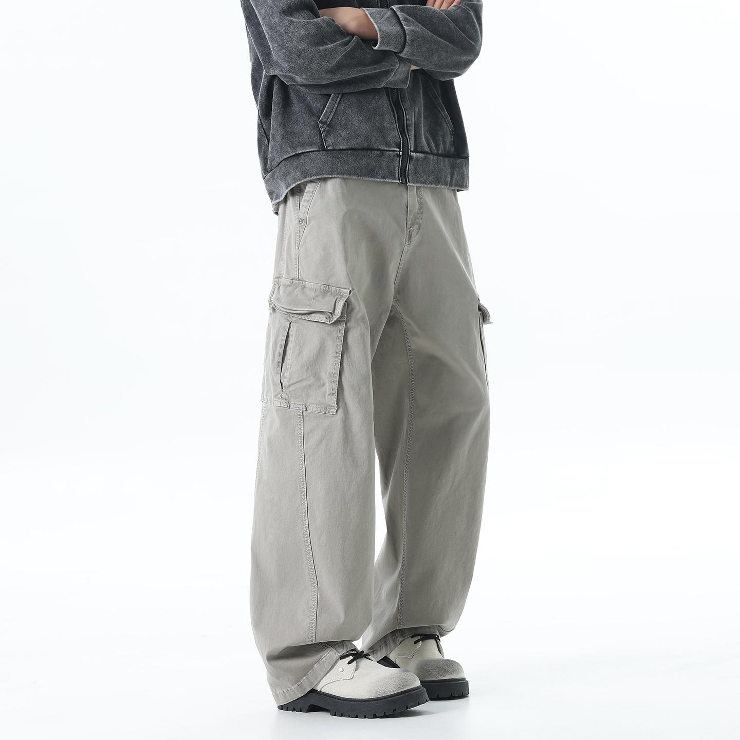 Retro Casual Pants Men s Washed Large Pocket Wide Leg Pants Loose Slimming Workwear Straight Leg Pants 38 світло-сірий колір
Retro Casual Pants Men s Washed Large Pocket Wide Leg Pants Loose Slimming Workwear Straight Leg Pants 38 світло-сірий колір