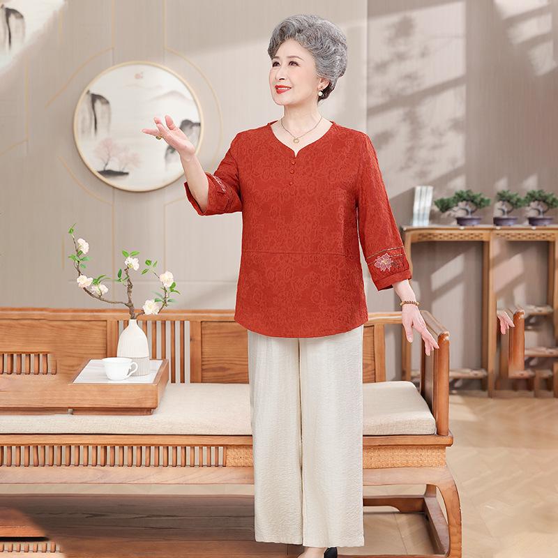 Grandma s Summer Outfit: Middle-Aged & Elderly Cotton-Linen Top with Seven-Sleeves - New Style for Women 5XL (suggested up to 155 jin)
Grandma s Summer Outfit: Middle-Aged & Elderly Cotton-Linen Top with Seven-Sleeves - New Style for Women 5XL (suggested up to 155 jin)