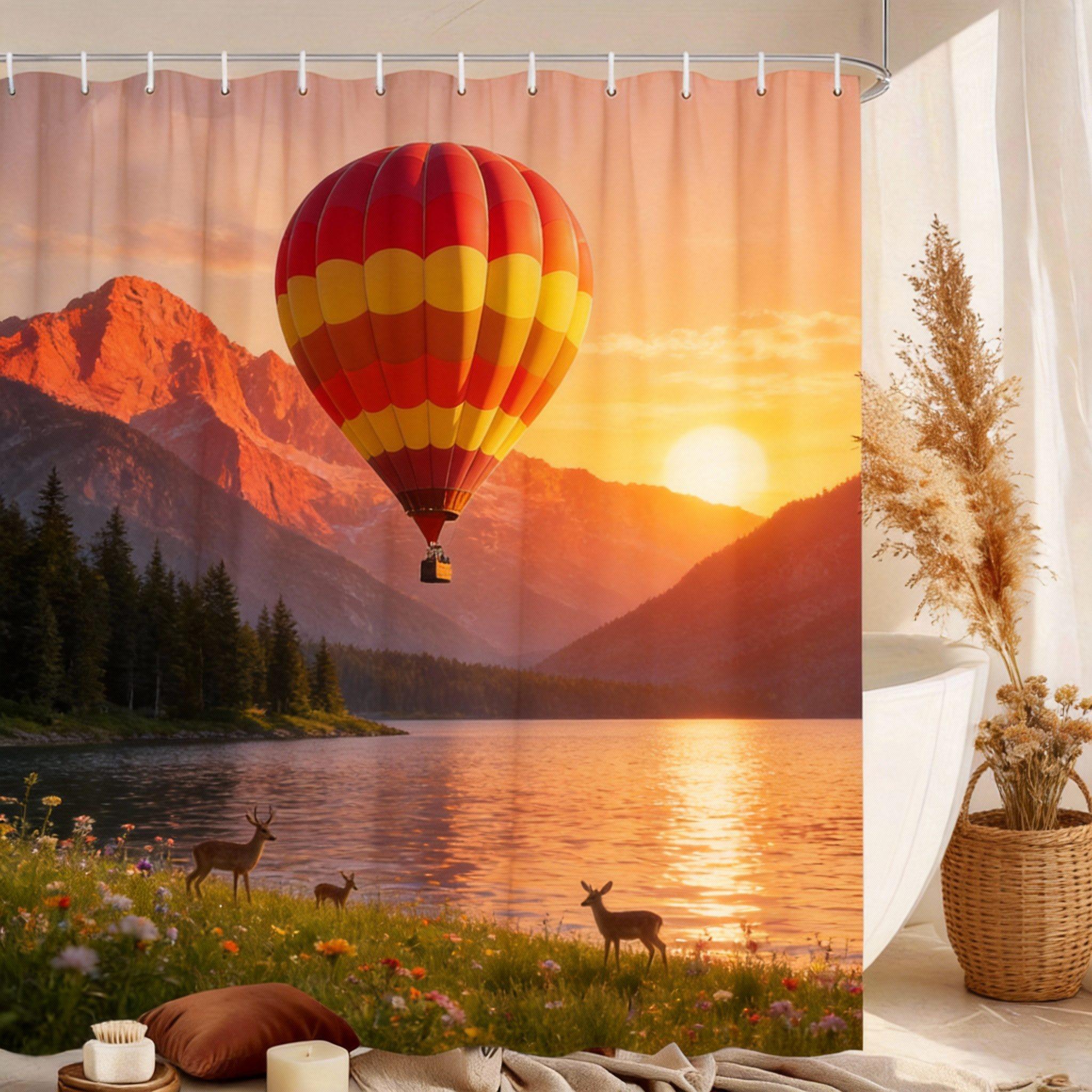 Hot Air Balloon Shower Curtain Mountain Lake Landscape Print Polyester Bath Curtain with Hooks for Nature Adventure Decor 90X180cm(35x70in)
Hot Air Balloon Shower Curtain Mountain Lake Landscape Print Polyester Bath Curtain with Hooks for Nature Adventure Decor 90X180cm(35x70in)
