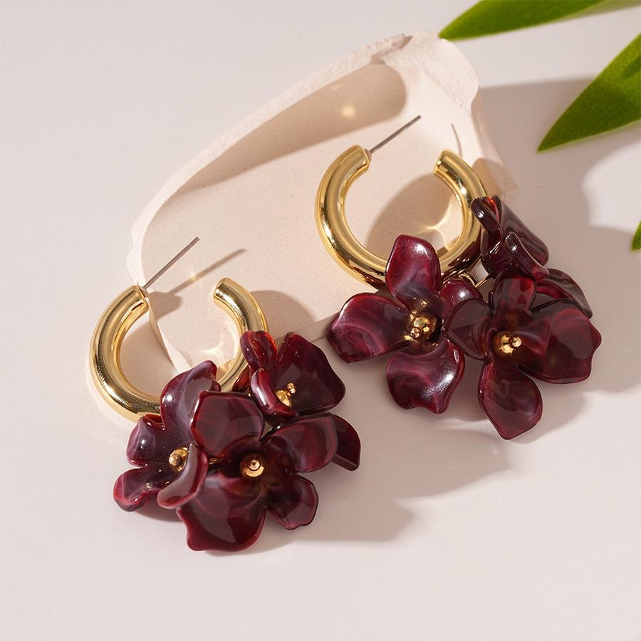 Vintage Resin Acrylic Petal Flower Pendant Earrings for Women Fashion Metal C Shaped Hoop Earrings Party Jewelry Accessories
Vintage Resin Acrylic Petal Flower Pendant Earrings for Women Fashion Metal C Shaped Hoop Earrings Party Jewelry Accessories