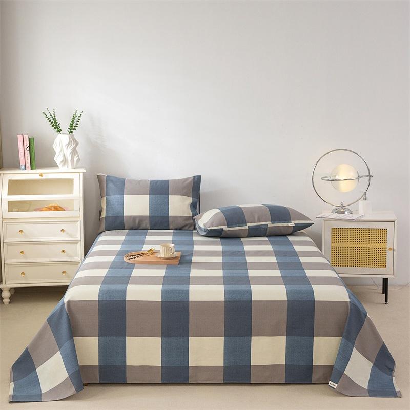 Толстая простыня из чистого хлопка, цельный комплект постельного белья для студенческого общежития, мягкие прохладные простыни с наволочками, комплект из 3 предметов 1.5m