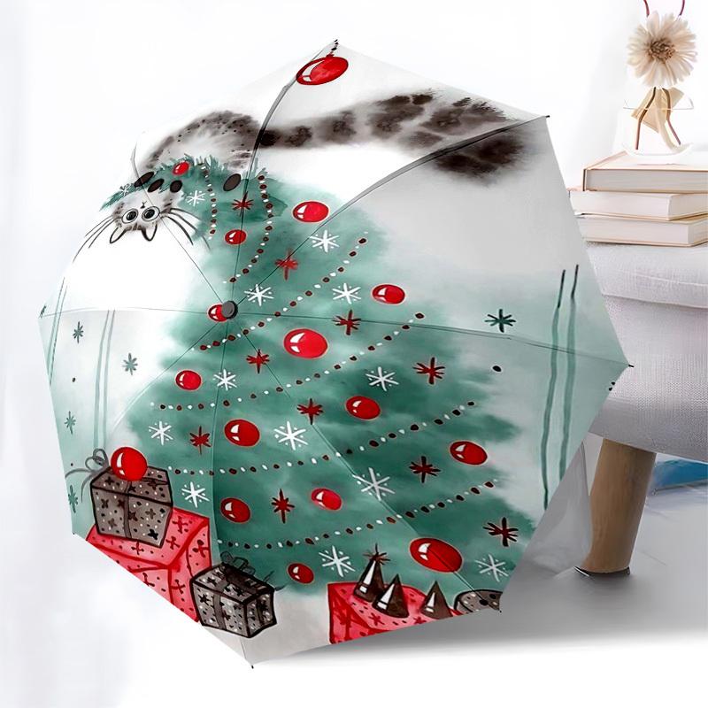 1pc Christmas Cat with Festive Tree, Automatic Opening Umbrella, Portable 3-Fold Design, 8-Bone Iron Frame Outdoor Umbrella, Perfect Gift for Fans, Tr
1pc Christmas Cat with Festive Tree, Automatic Opening Umbrella, Portable 3-Fold Design, 8-Bone Iron Frame Outdoor Umbrella, Perfect Gift for Fans, Tr