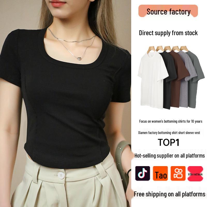 Women s Pure Cotton Slim Fit Short Sleeve T-Shirt with Waist-Cinching Design - Perfect for Spring and Summer. S
Women s Pure Cotton Slim Fit Short Sleeve T-Shirt with Waist-Cinching Design - Perfect for Spring and Summer. S