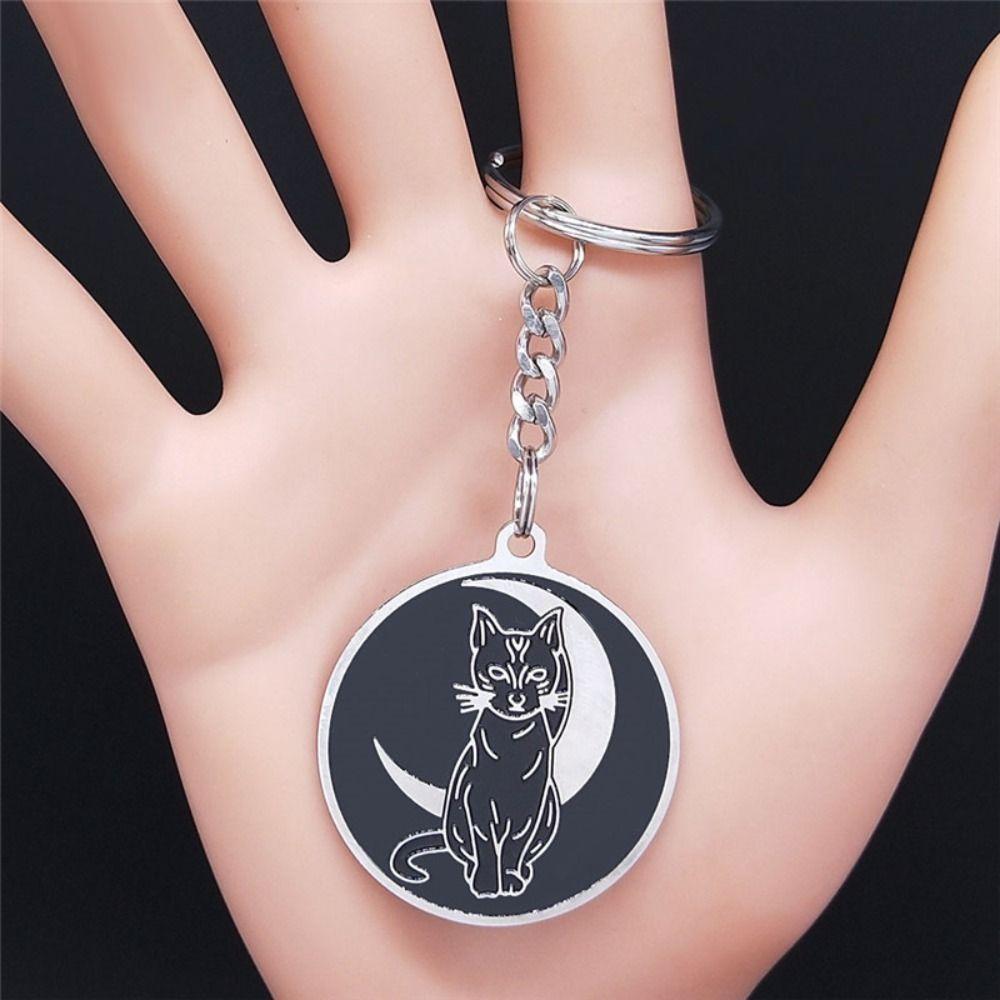 Hanging Jewelry Moon Kittens Keychain Stainless Steel Black Cat Keychain Bag Accessories серебряный
Hanging Jewelry Moon Kittens Keychain Stainless Steel Black Cat Keychain Bag Accessories серебряный