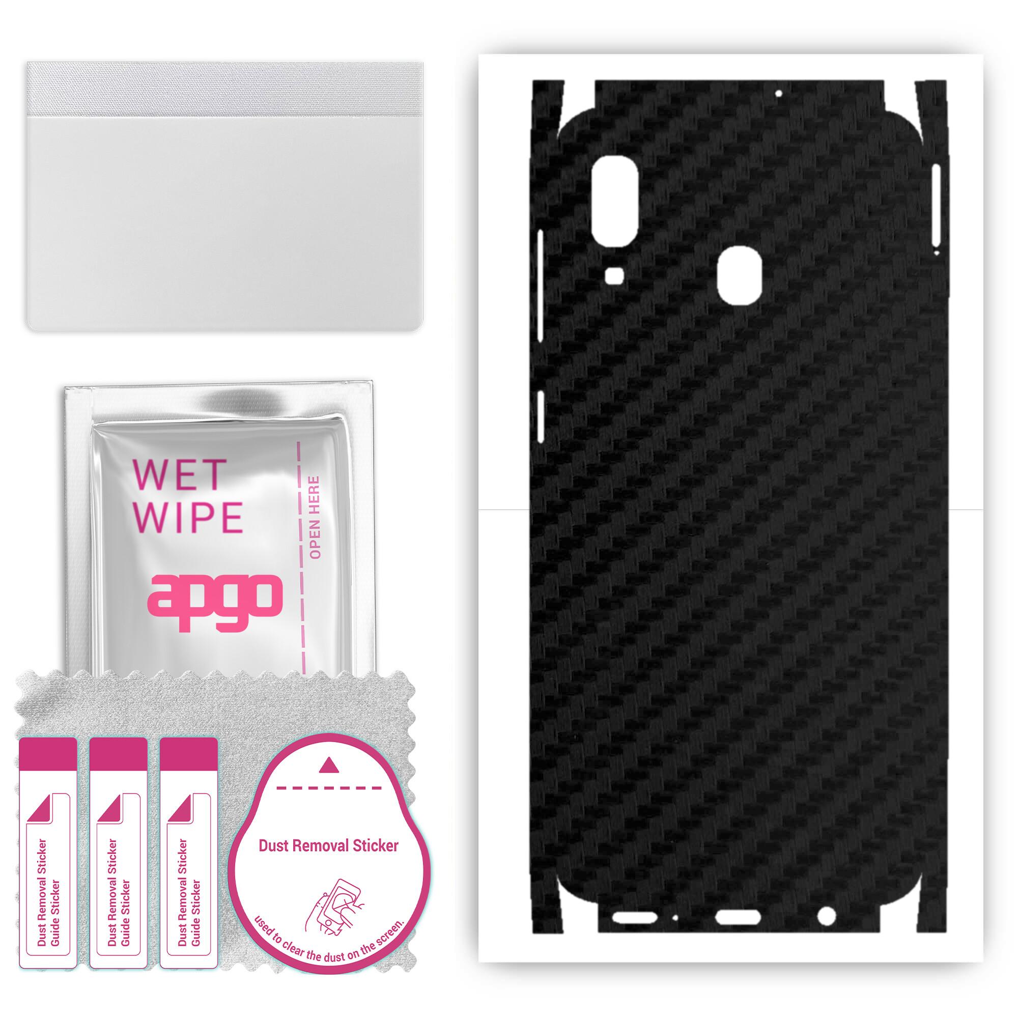 apgo Protective Skin Sticker for the back+sides compatible with Samsung Galaxy A20, Full Wrap Film, Foil, Vinyl - Pattern Carbon Black
apgo Protective Skin Sticker for the back+sides compatible with Samsung Galaxy A20, Full Wrap Film, Foil, Vinyl - Pattern Carbon Black