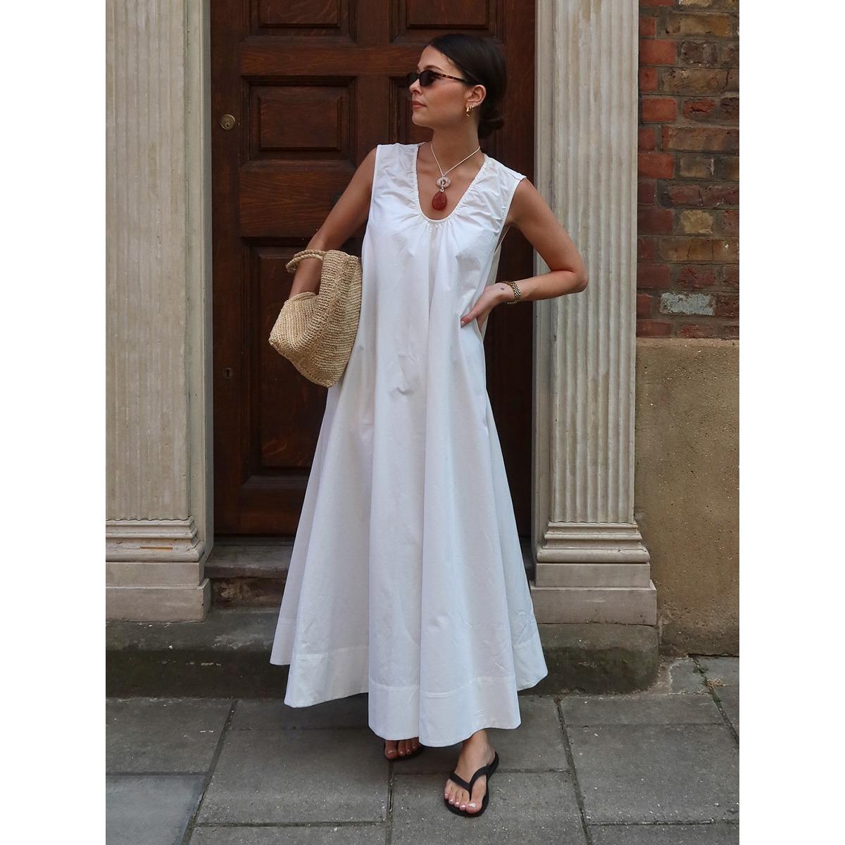 Summer New 100% Cotton Sleeveless U-Neck Loose Long Dress, Casual Vacation Dresses for Women, European and American Style S белый
Summer New 100% Cotton Sleeveless U-Neck Loose Long Dress, Casual Vacation Dresses for Women, European and American Style S белый