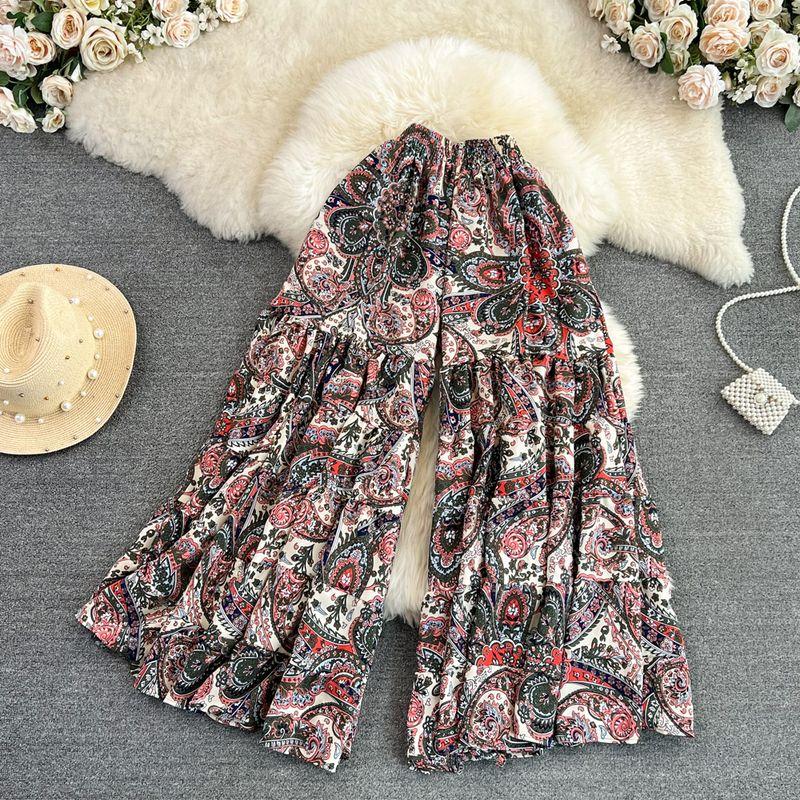 Bohemia Seaside Vacation Elastic Waist Flared Pants Pink One size
Bohemia Seaside Vacation Elastic Waist Flared Pants Pink One size