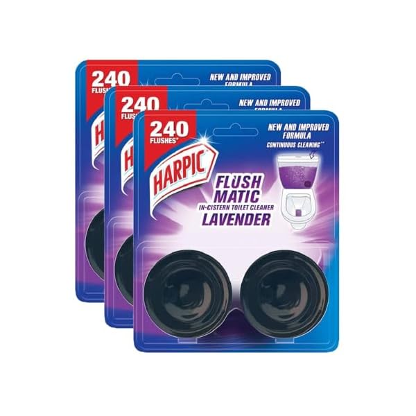 Harpic Flushmatic In-Cistern Toilet Cleaner Blocks, Лаванда - 100 г (Упаковка з 3 штук) | Кульки для очищення зливу туалету
Harpic Flushmatic In-Cistern Toilet Cleaner Blocks, Лаванда - 100 г (Упаковка з 3 штук) | Кульки для очищення зливу туалету