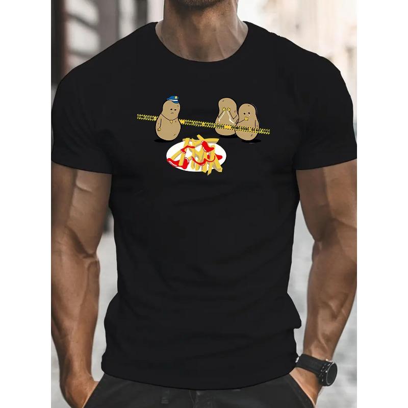 T-Shirt for Men Featuring a Humorous Potato Murder Case, Designed with Retro Cartoons of a Detective And Victim Potatoes. Made from Soft 4XL чорний
T-Shirt for Men Featuring a Humorous Potato Murder Case, Designed with Retro Cartoons of a Detective And Victim Potatoes. Made from Soft 4XL чорний