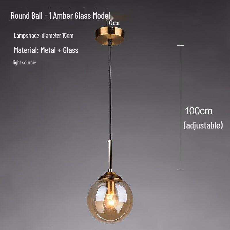Nordic Amber Glass Ball Pendant Light
Nordic Amber Glass Ball Pendant Light