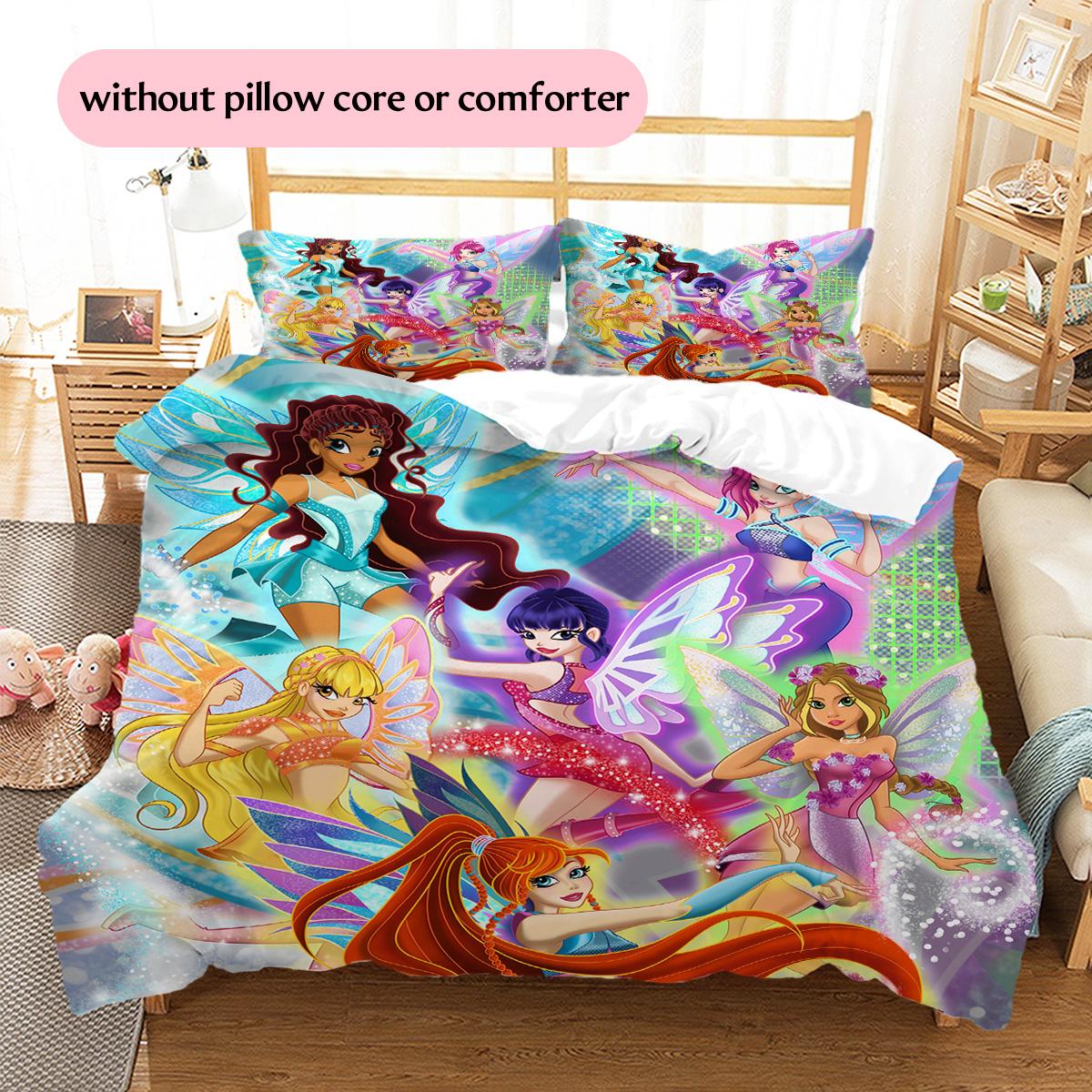 Winx Club Pattern Bedding Quilt Set Home Decoration Gift (1 * duvet cover + 2 * pillowcase without core) 135x200cm
Winx Club Pattern Bedding Quilt Set Home Decoration Gift (1 * duvet cover + 2 * pillowcase without core) 135x200cm