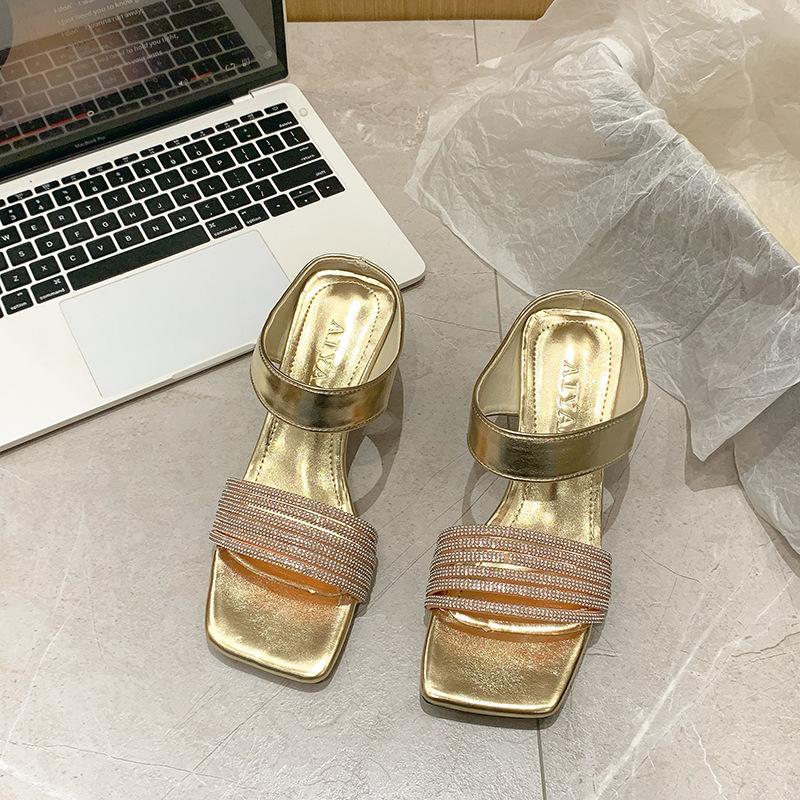 High-heeled sandals women s new special-shaped and one-word drags, rhinestones, and summer slippers 35
High-heeled sandals women s new special-shaped and one-word drags, rhinestones, and summer slippers 35