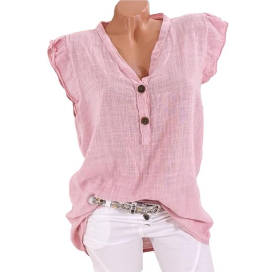 Женская блузка с рюшами и рукавами, свободный V-образный вырез, повседневная одежда из хлопка и льна M розовый
Женская блузка с рюшами и рукавами, свободный V-образный вырез, повседневная одежда из хлопка и льна M розовый