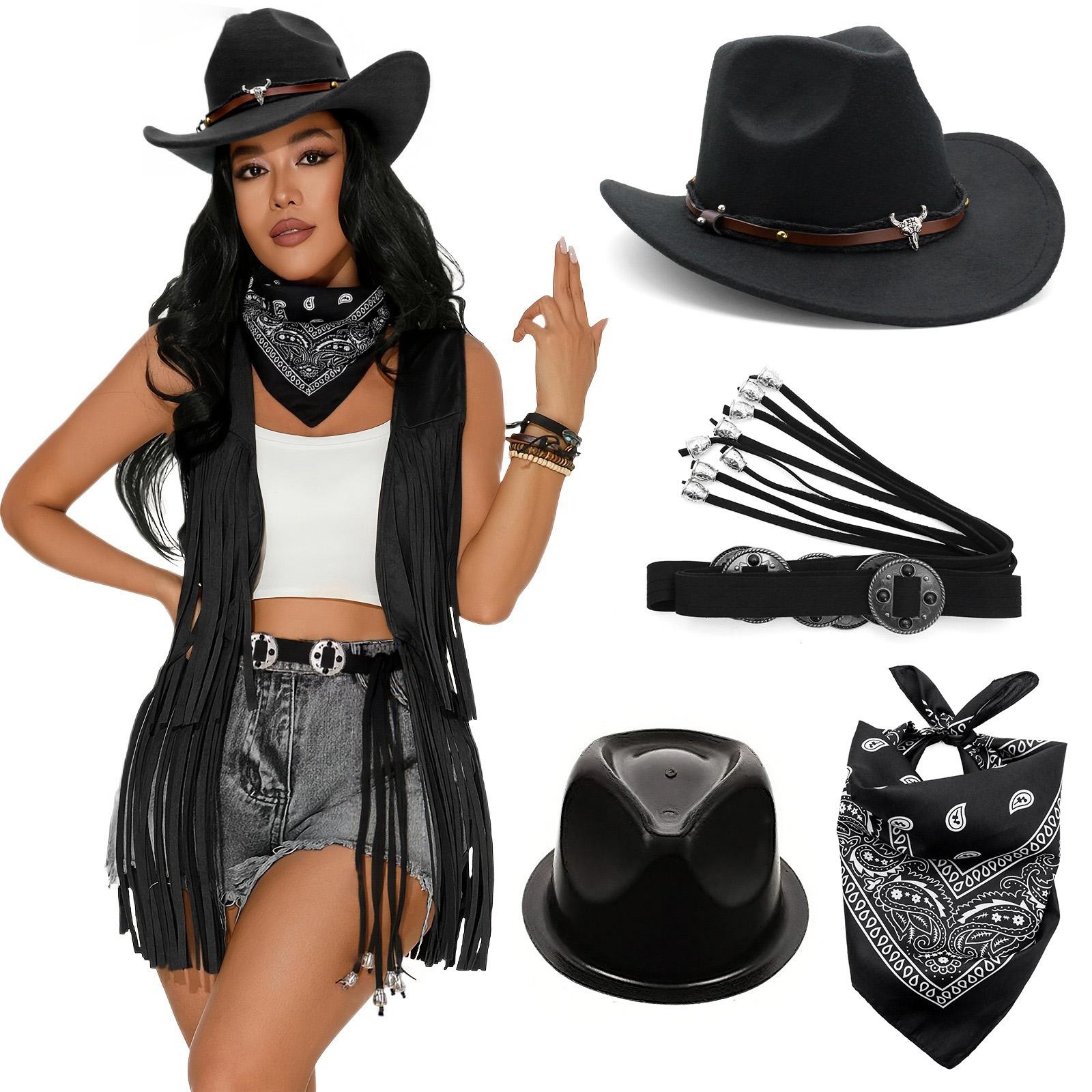 Ковбойський капелюх у вінтажному стилі з поясним ременем та відповідним набором біжутерії у західній тематиці 5
Ковбойський капелюх у вінтажному стилі з поясним ременем та відповідним набором біжутерії у західній тематиці 5