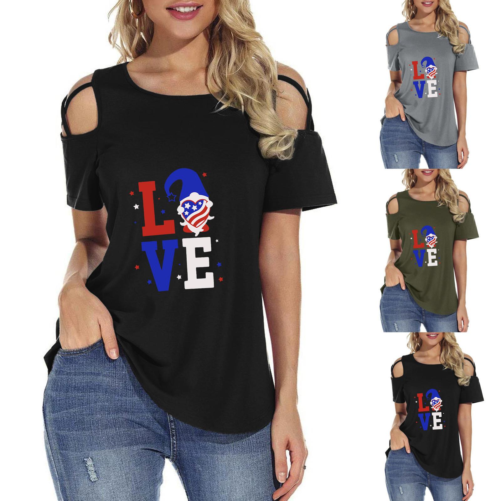 Женская летняя футболка с короткими рукавами и принтом на бретелях и открытыми плечами, топы, блузки
Женская летняя футболка с короткими рукавами и принтом на бретелях и открытыми плечами, топы, блузки