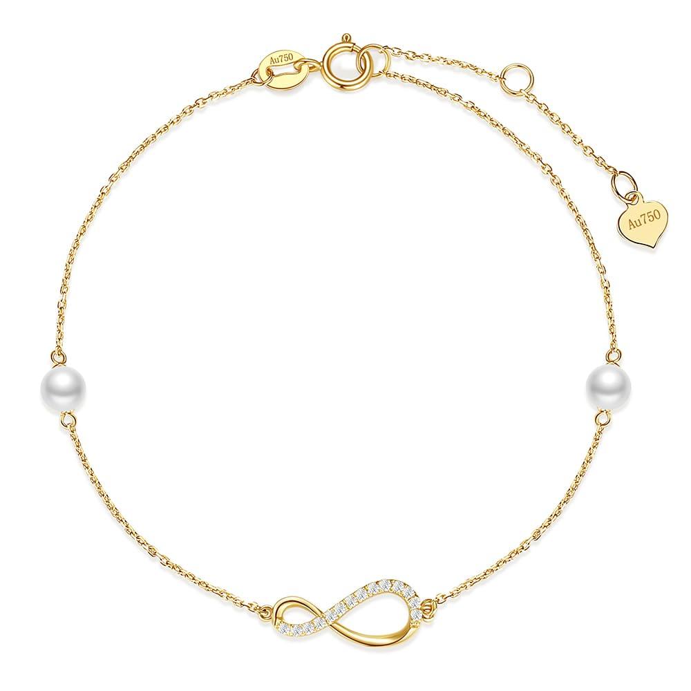 FANCIME Bracelet for Women K18 Yellow Gold Infinity Pearl Freshwater Pearl Zirconia Accessories White Day Return Day Birthday Anniversary Present Gift
FANCIME Bracelet for Women K18 Yellow Gold Infinity Pearl Freshwater Pearl Zirconia Accessories White Day Return Day Birthday Anniversary Present Gift
