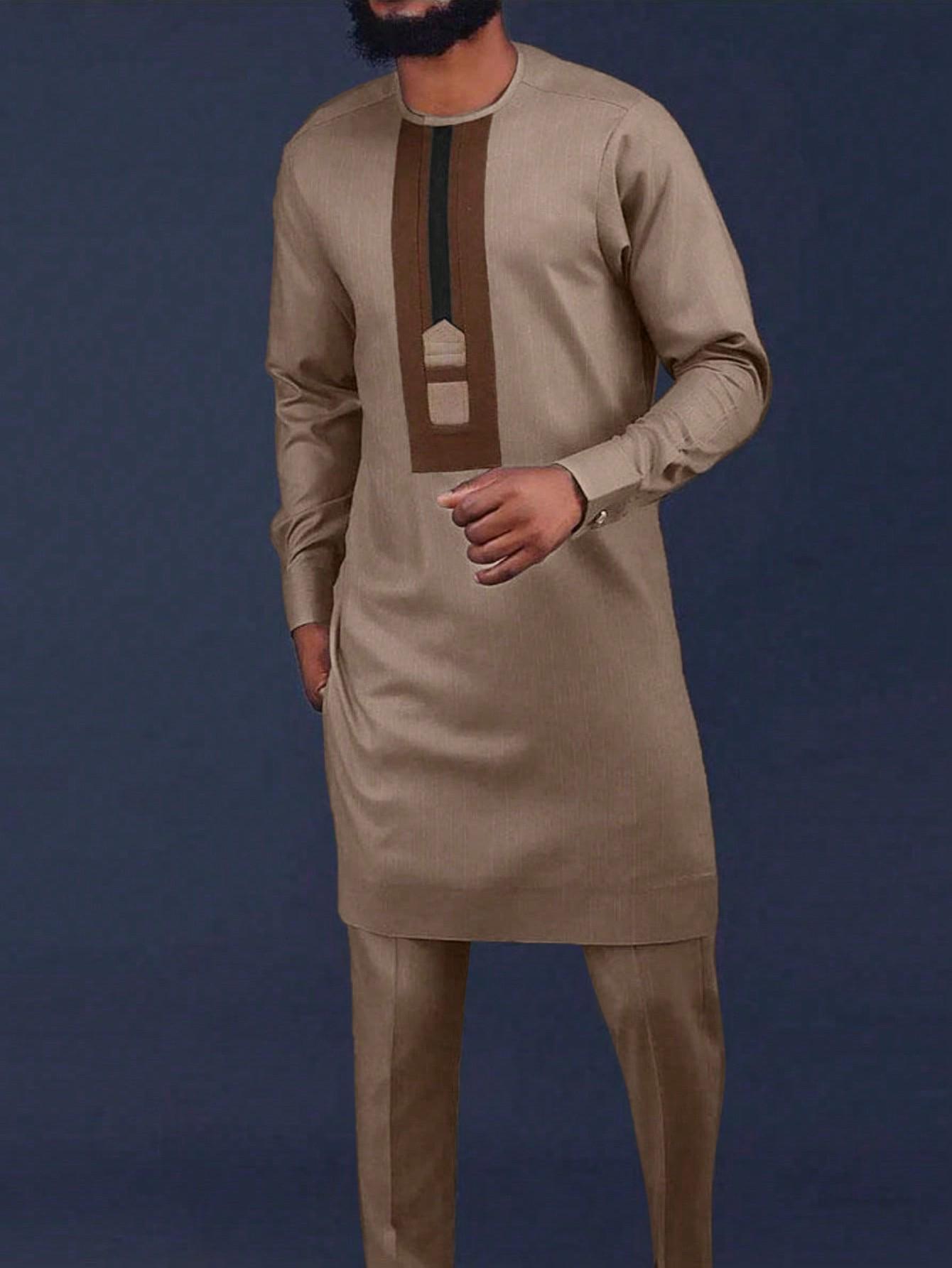 Men s 2-Piece Wedding Suit: Solid Color, Round Neck, Long Sleeve, African Ethnic Style 4XL хаки
Men s 2-Piece Wedding Suit: Solid Color, Round Neck, Long Sleeve, African Ethnic Style 4XL хаки