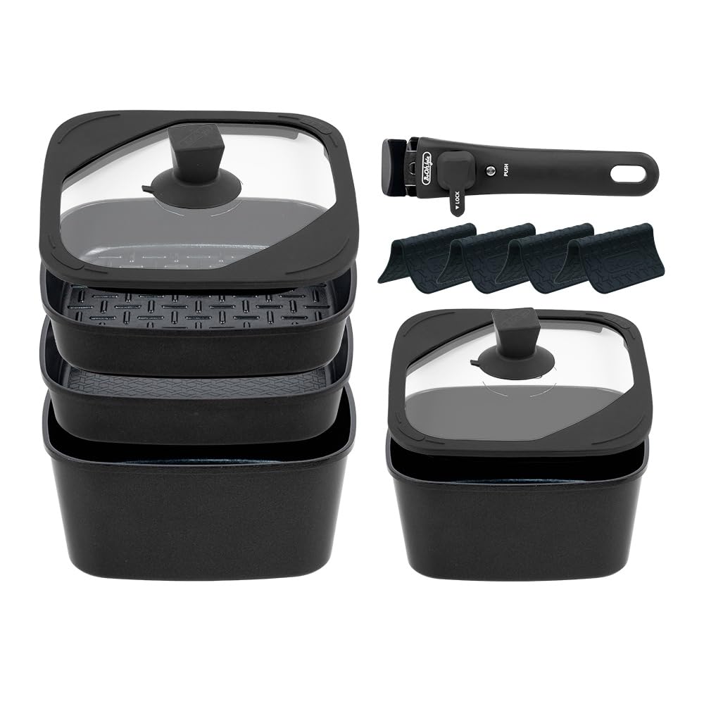 boohgle Сковорода и кастрюля IH газ съемная керамическая легко в один набор набор, и совместимая, ручка, антипригарное, покрытие, чистая, (черный, набор из 13 предметов) чёрный
boohgle Сковорода и кастрюля IH газ съемная керамическая легко в один набор набор, и совместимая, ручка, антипригарное, покрытие, чистая, (черный, набор из 13 предметов) чёрный