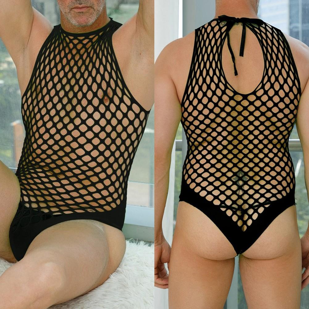Боди Мужской Сетчатый Комбинезон Комбинезон Видеть Сквозь Пижаму 
Боди Мужской Сетчатый Комбинезон Комбинезон Видеть Сквозь Пижаму