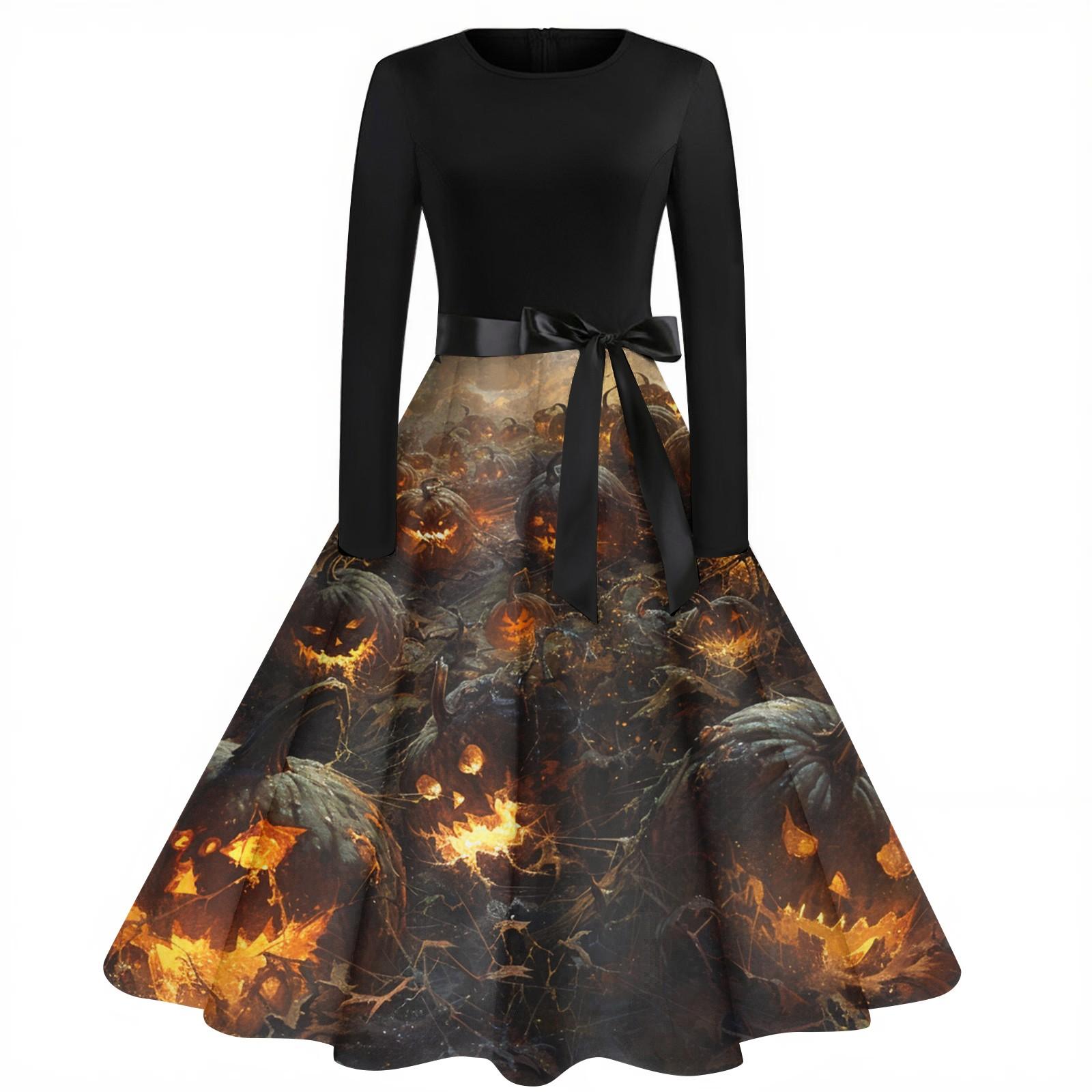 Женское модное винтажное платье с длинным рукавом и круглым вырезом с принтом на Хэллоуин для вечеринки XL
Женское модное винтажное платье с длинным рукавом и круглым вырезом с принтом на Хэллоуин для вечеринки XL