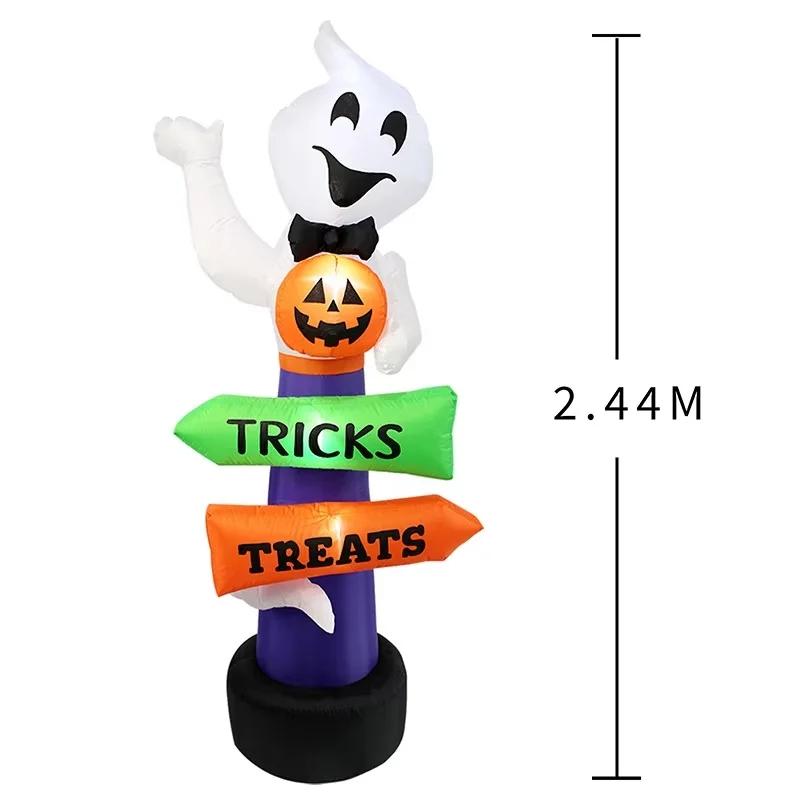 2.4m Big Halloween Inflatable Ghost Holding Pumpkin Street Signs Decoration Tricks or Treats Halloween Festive Party Supplies one size fits all
2.4m Big Halloween Inflatable Ghost Holding Pumpkin Street Signs Decoration Tricks or Treats Halloween Festive Party Supplies one size fits all