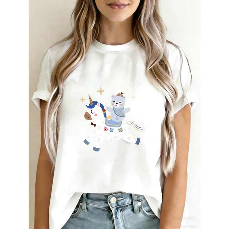 Cute Unicorn And Bear Printed White T-Shirt For Women Casual Summer Outfit Fashion Top With Cartoon Design For Daily Wear And Leisure Activities XXXXL білий
Cute Unicorn And Bear Printed White T-Shirt For Women Casual Summer Outfit Fashion Top With Cartoon Design For Daily Wear And Leisure Activities XXXXL білий