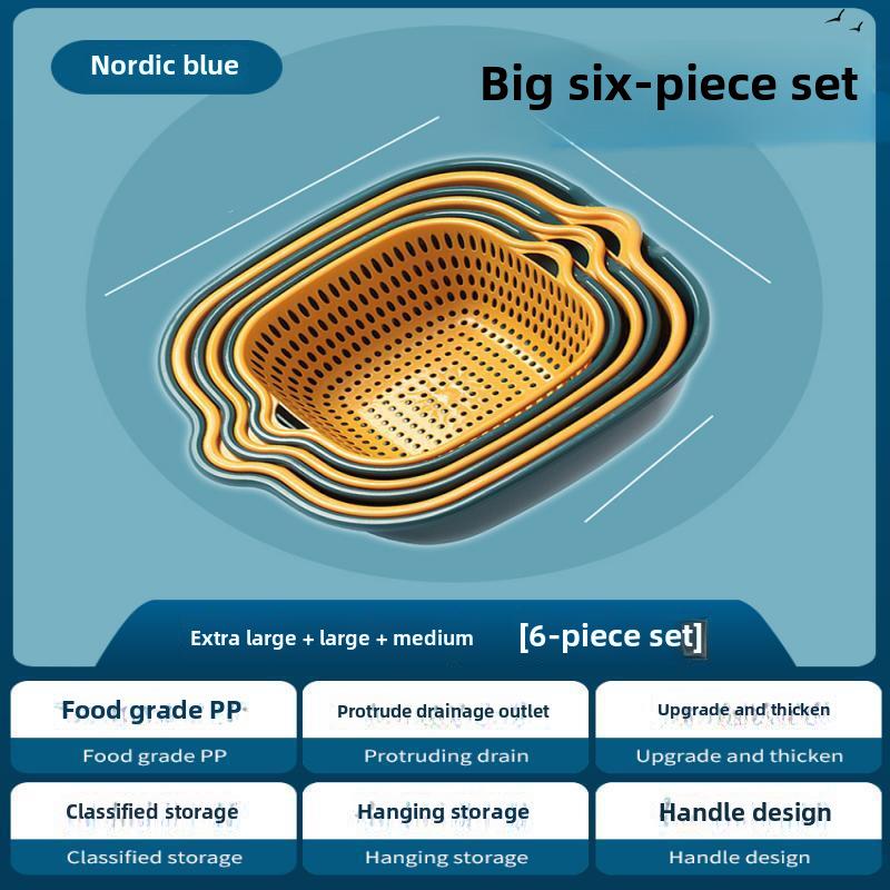 «Многофункциональный кухонный гарнитур из 8 предметов»: Двухслойные корзины для сушки овощей и фруктов
«Многофункциональный кухонный гарнитур из 8 предметов»: Двухслойные корзины для сушки овощей и фруктов