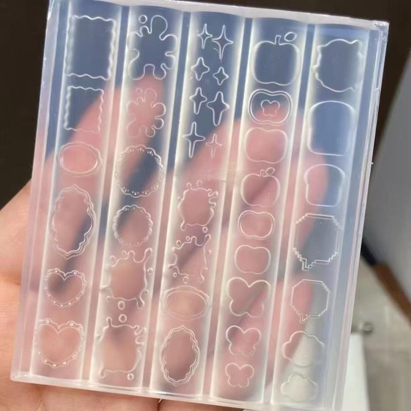 Cute Frame Dialogue Box Star Heart Apple Butterfly Nail Art Decorations Transparent Silicone Mold for Nail Art
Cute Frame Dialogue Box Star Heart Apple Butterfly Nail Art Decorations Transparent Silicone Mold for Nail Art