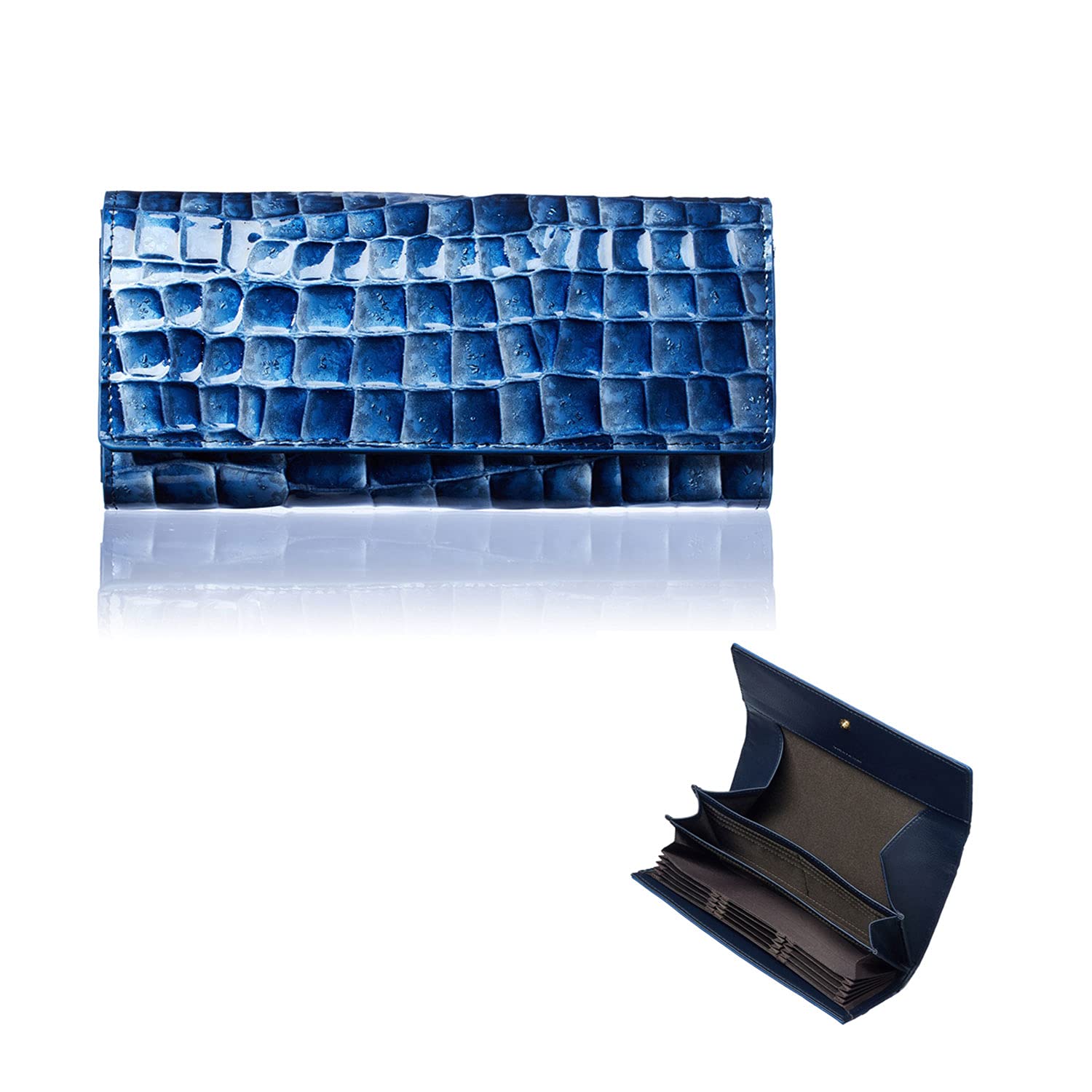 Made in Italy by LIFE Calf leather Published in Weekly Bunshun Product Align Long Wallet Enamel Multicolor Light and Easy to Use Vertical Card Storage
Made in Italy by LIFE Calf leather Published in Weekly Bunshun Product Align Long Wallet Enamel Multicolor Light and Easy to Use Vertical Card Storage