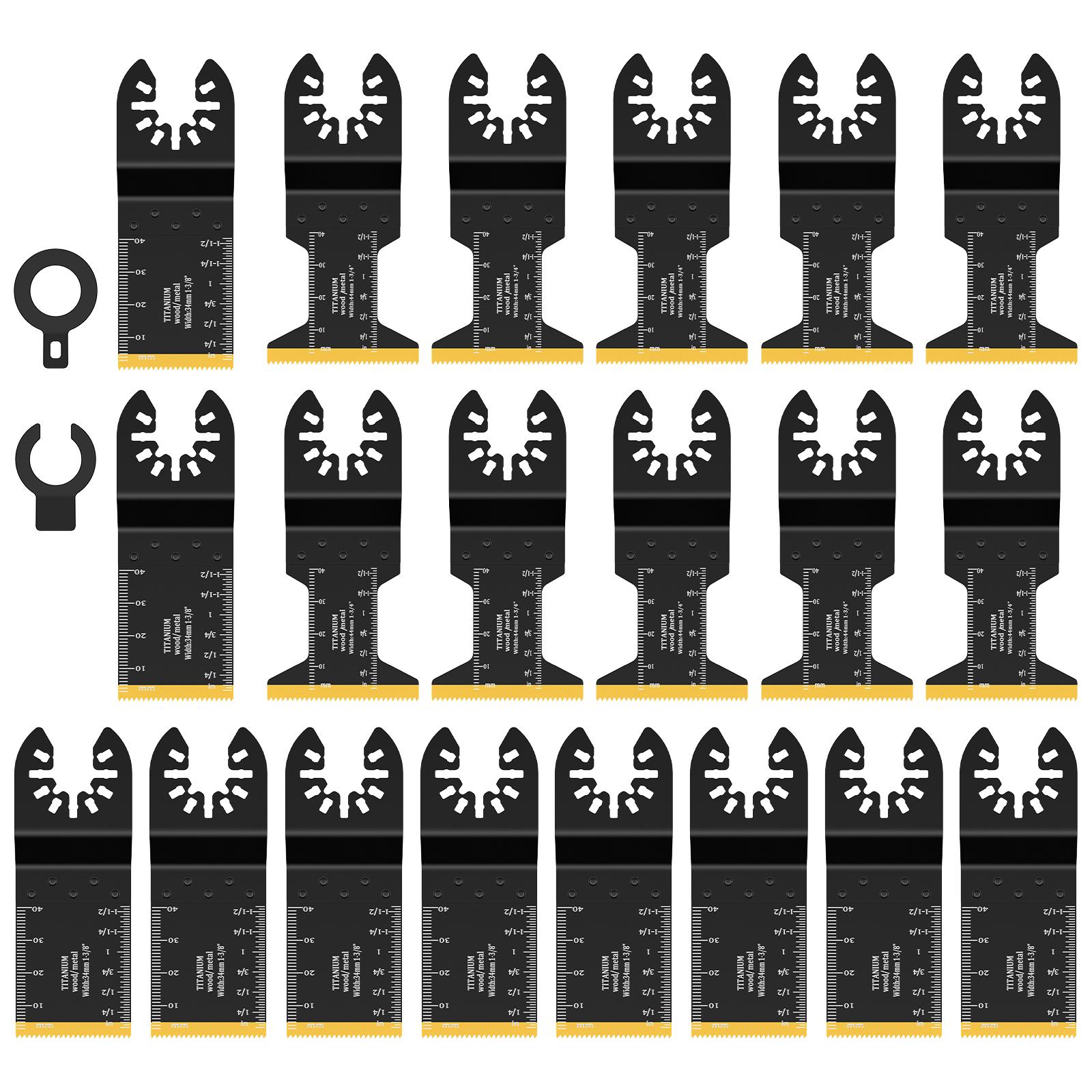 20Pcs Titanium Oscillating Saw Blades Efficient Cutting Oscillating Multitool Blades for Metal Wood Nails Screws Cutting Plastic
20Pcs Titanium Oscillating Saw Blades Efficient Cutting Oscillating Multitool Blades for Metal Wood Nails Screws Cutting Plastic