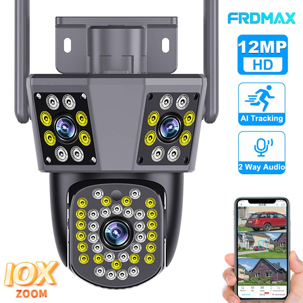 6K 12MP Wi-Fi 10X Zoom Зовнішня PTZ-камера з трьома лінзами Автоматичне відстеження Безпека Захист IP-камера Розумні бездротові камери відеоспостереження 12MP Camera No Card
6K 12MP Wi-Fi 10X Zoom Зовнішня PTZ-камера з трьома лінзами Автоматичне відстеження Безпека Захист IP-камера Розумні бездротові камери відеоспостереження 12MP Camera No Card