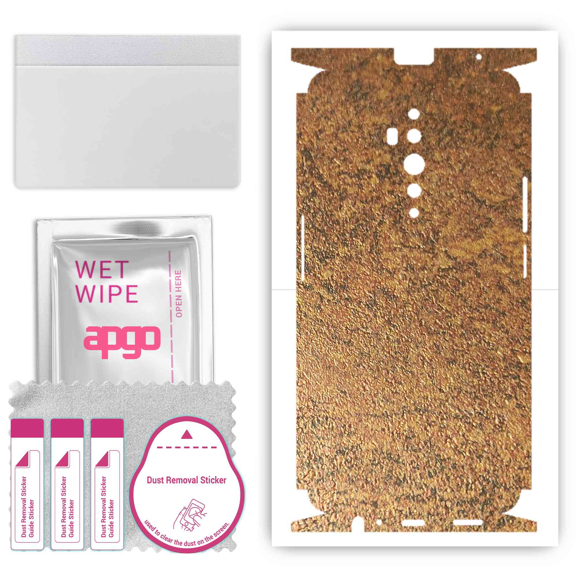apgo Protective Skin Sticker for the back+sides compatible with Oppo Reno2 Z, Full Wrap Film, Foil, Vinyl - Pattern Rusty Copper
apgo Protective Skin Sticker for the back+sides compatible with Oppo Reno2 Z, Full Wrap Film, Foil, Vinyl - Pattern Rusty Copper
