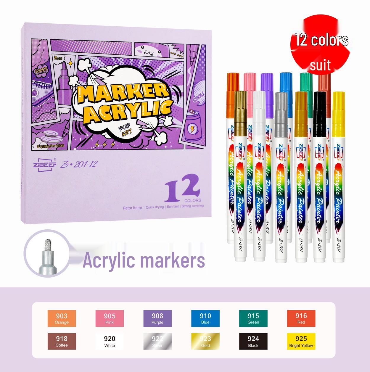 Z201 Waterproof Acrylic Marker Pens - 168 Colors, Fade-Resistant Graffiti for DIY Art & Phone Cases
Z201 Waterproof Acrylic Marker Pens - 168 Colors, Fade-Resistant Graffiti for DIY Art & Phone Cases