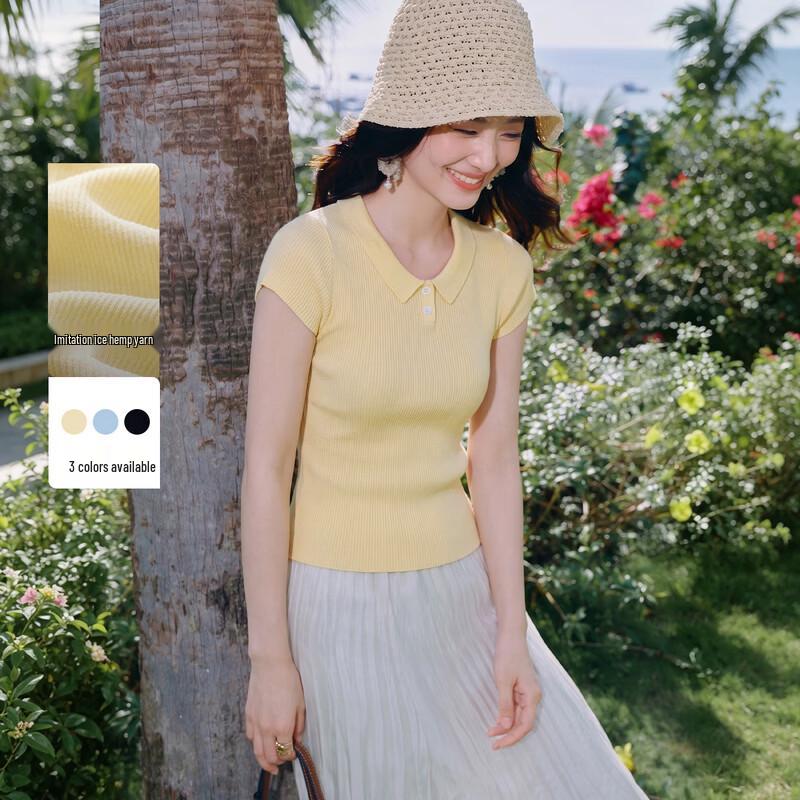 Qiushui Yiren Women s Ribbed Polo Knit T-Shirt XL
Qiushui Yiren Women s Ribbed Polo Knit T-Shirt XL