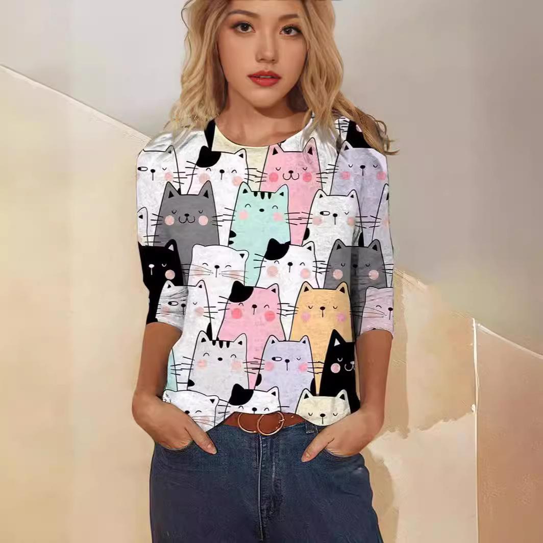2023 European Women s Slimming Round Neck Animal Print Imitation Cotton T-shirt for Spring/Summer XXL
2023 European Women s Slimming Round Neck Animal Print Imitation Cotton T-shirt for Spring/Summer XXL