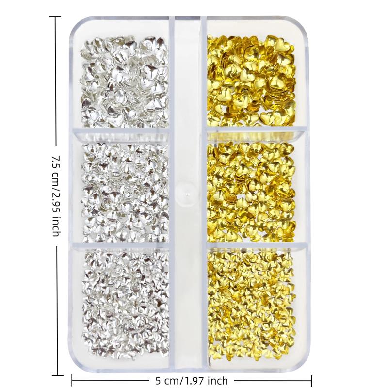 6Grids Mixed Love Rivet Gold And Silver Nail Charms Metal Nail Decor Nail Salon Manicure Accessor Nail Decor Metal Rivets Studs
6Grids Mixed Love Rivet Gold And Silver Nail Charms Metal Nail Decor Nail Salon Manicure Accessor Nail Decor Metal Rivets Studs