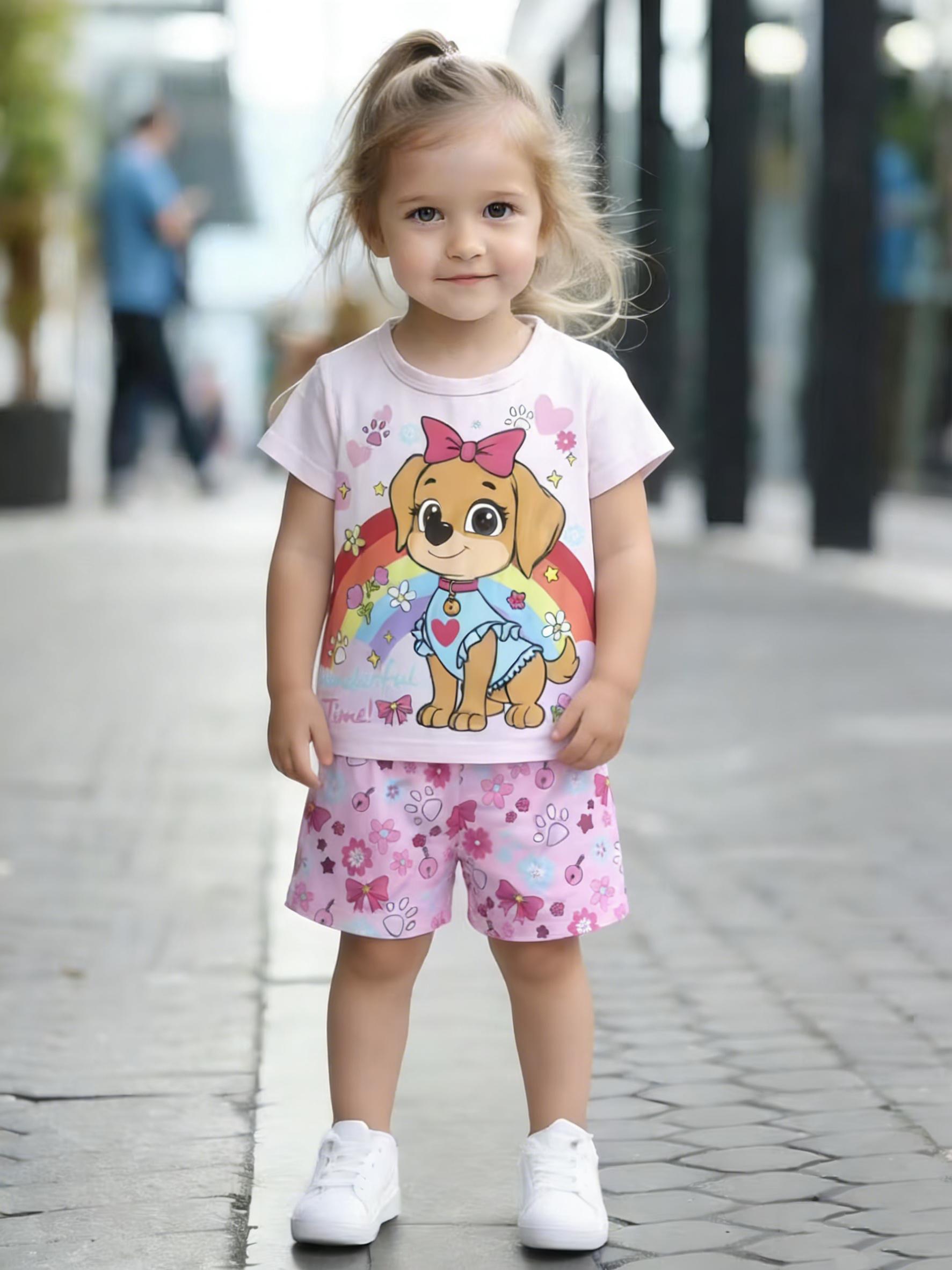 Toddler Girls Cute Puppy Print 2-Piece Outfit, Summer Clothes for Kids, Perfect for Playwear & Outdoor 1-2Y розовый
Toddler Girls Cute Puppy Print 2-Piece Outfit, Summer Clothes for Kids, Perfect for Playwear & Outdoor 1-2Y розовый