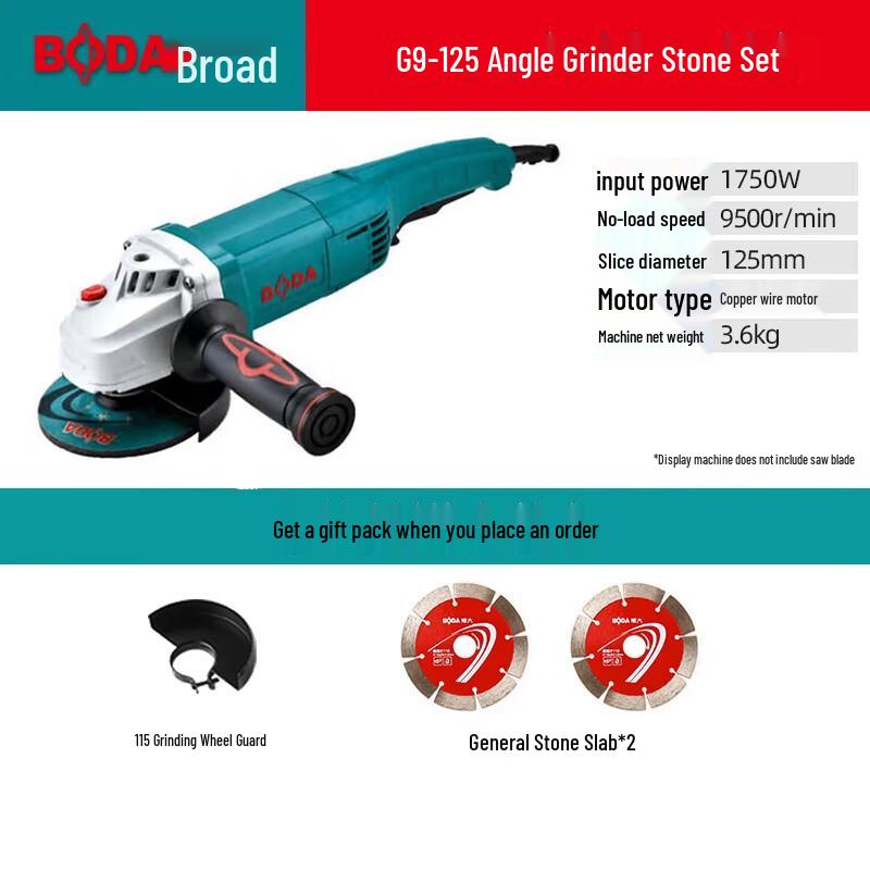 Boda 1750W Industrial Multi-Function Angle Grinder CN plug (adapter included) Powerful & Durable
Boda 1750W Industrial Multi-Function Angle Grinder CN plug (adapter included) Powerful & Durable