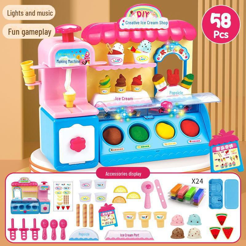 Детский набор для ролевых игр с мороженым и гамбургером из цветной глины - формы из нетоксичного пластилина.
Детский набор для ролевых игр с мороженым и гамбургером из цветной глины - формы из нетоксичного пластилина.